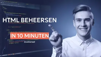 blauwe moderne HTML tutorial promotie