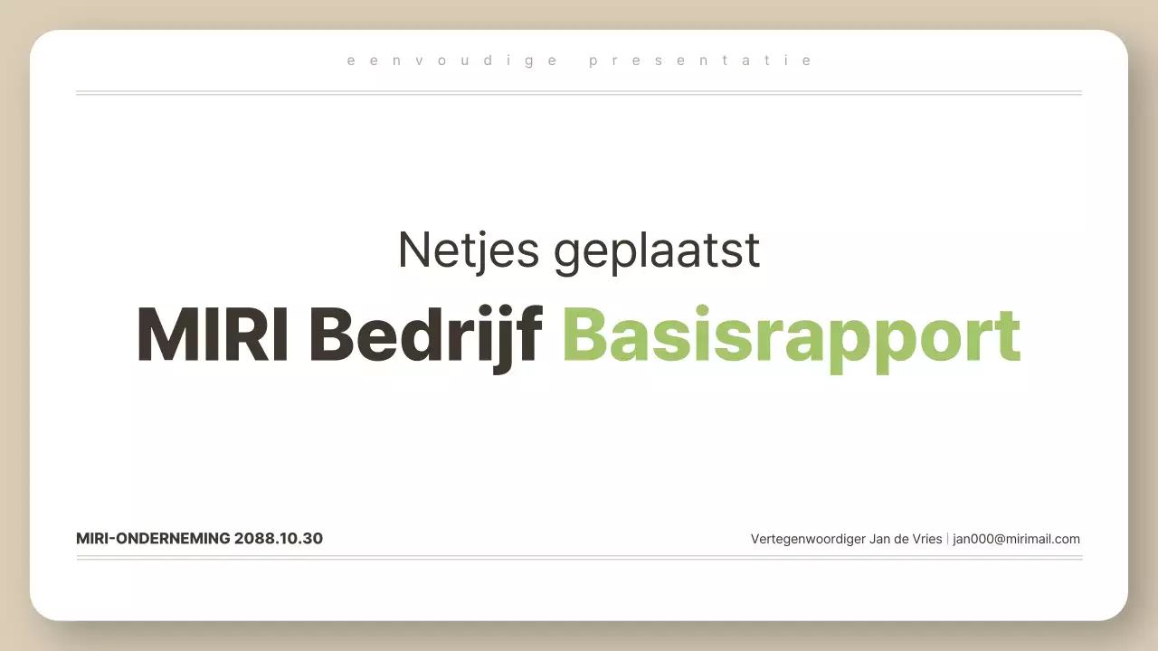 Beige schoon rapport beschrijving