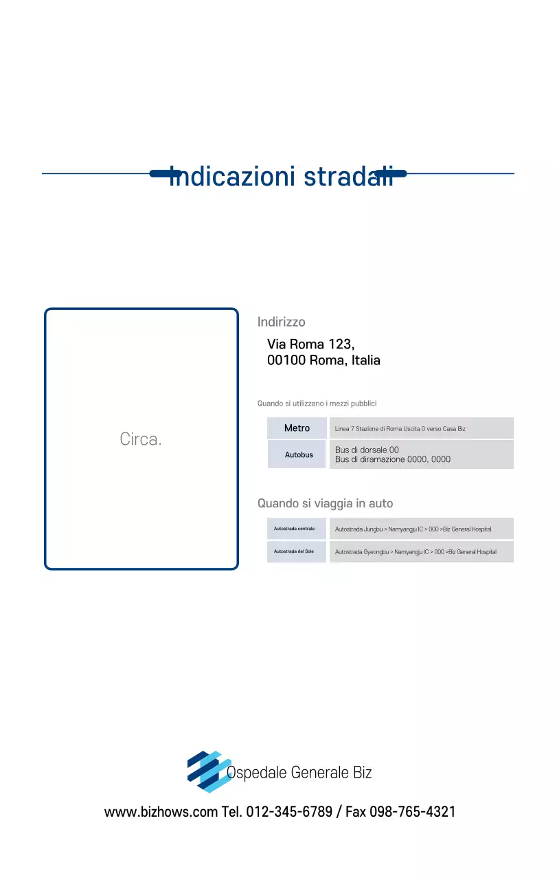 Calendario promozionale dell'ospedale semplice, bianco e blu