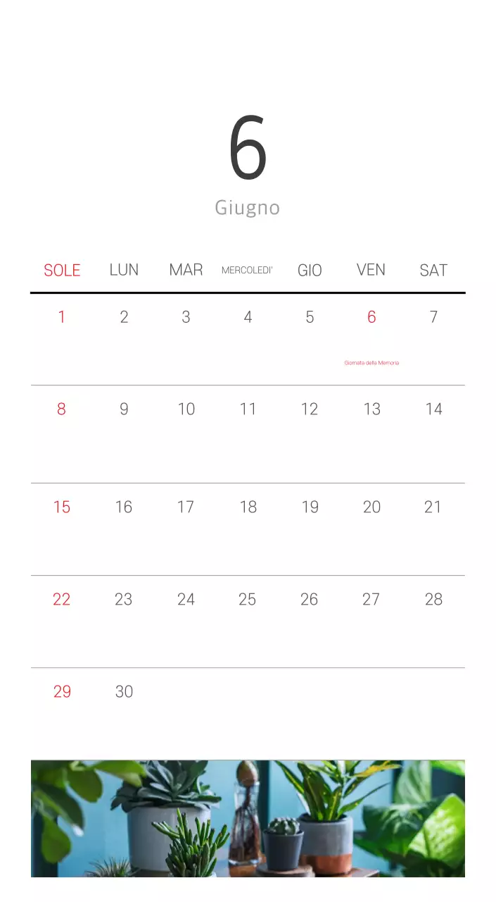 Calendario botanico naturale bianco e pulito