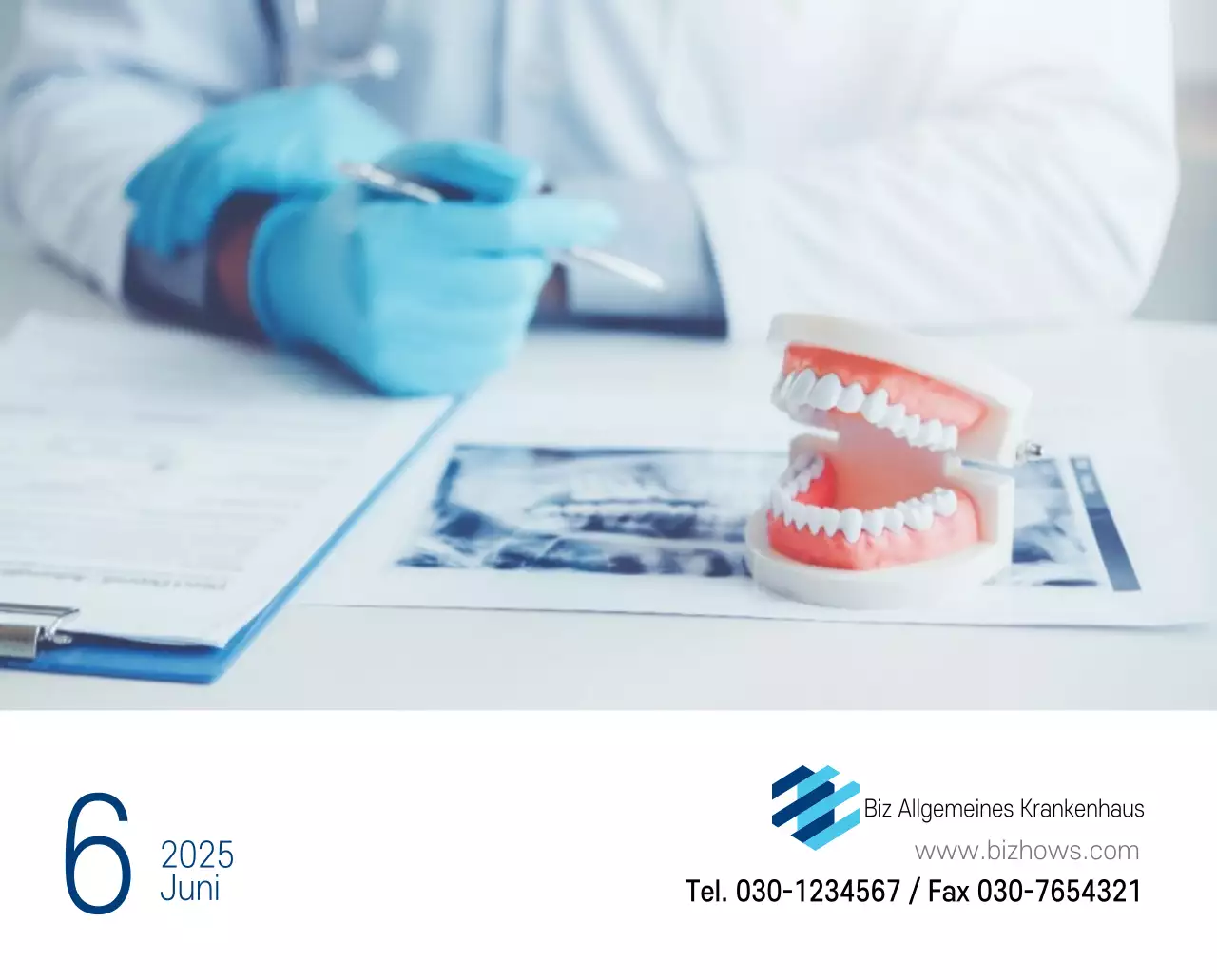 Marineblauer einfacher Krankenhaus-Werbekalender