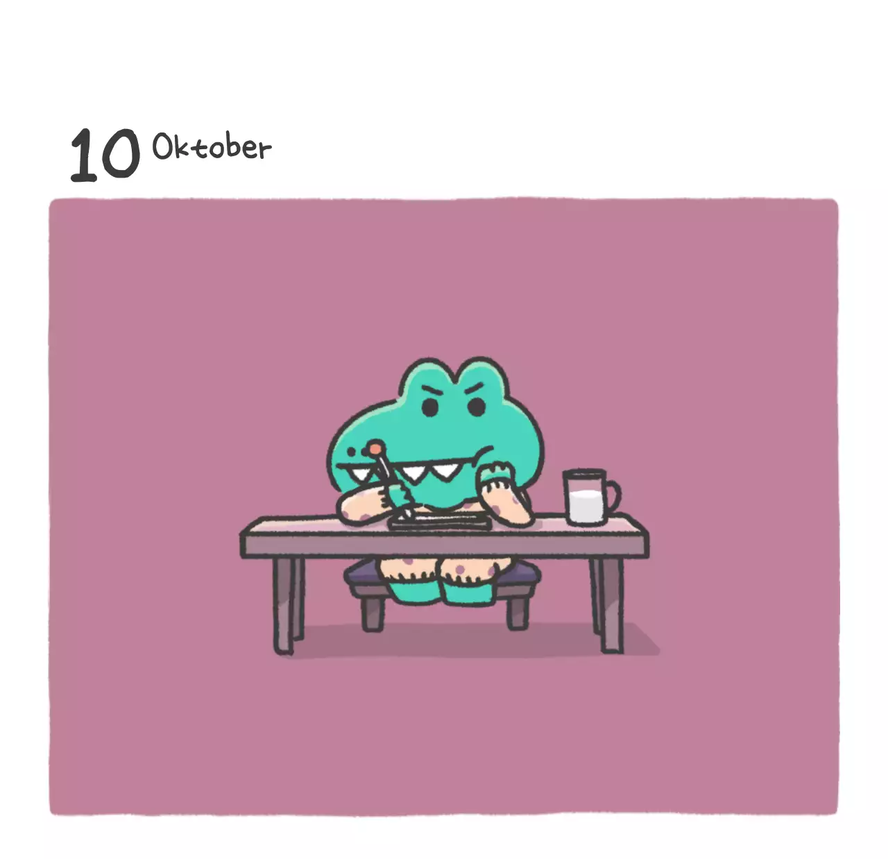 Ein Kalender mit einem niedlichen Ago-Illustrationskonzept