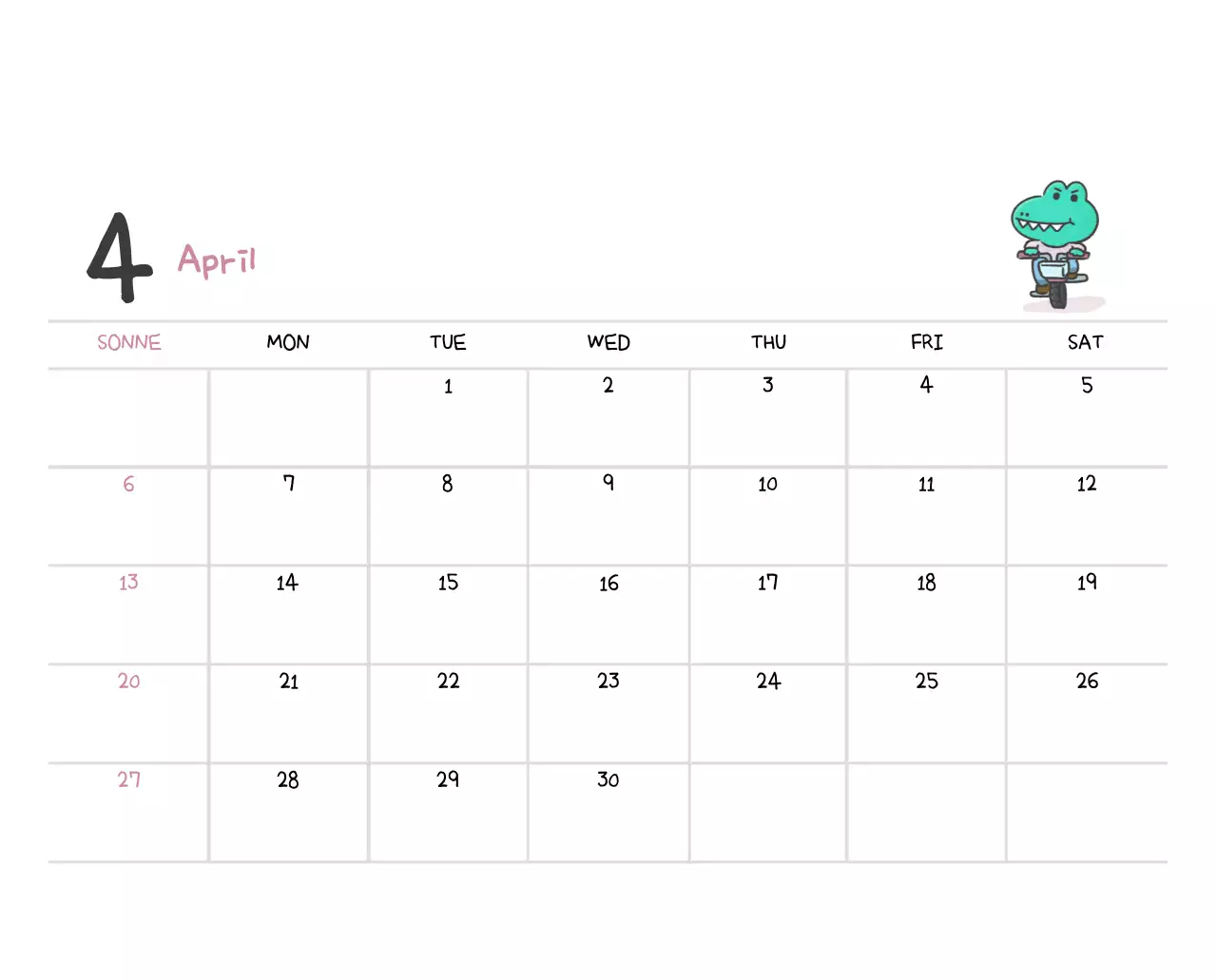 Ein Kalender mit einem niedlichen Ago-Illustrationskonzept