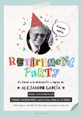 colorida invitación de jubilación retro