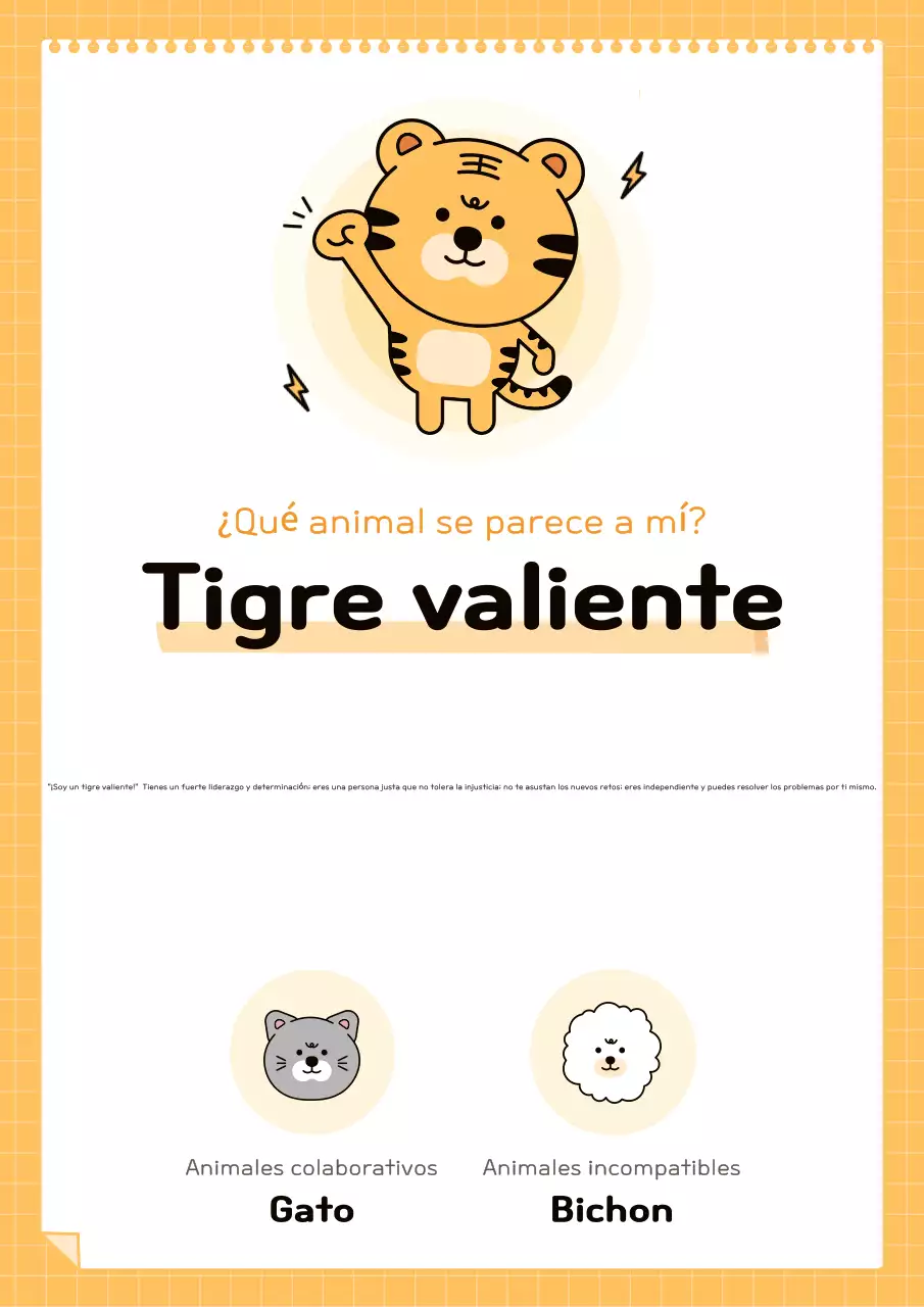 Promociona un bonito test de personalidad en naranja y negro