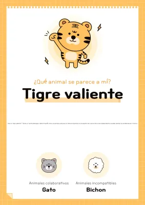 Promociona un bonito test de personalidad en naranja y negro