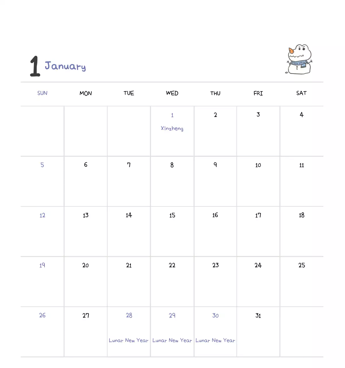 A calendar with a cute Argo illustration concept