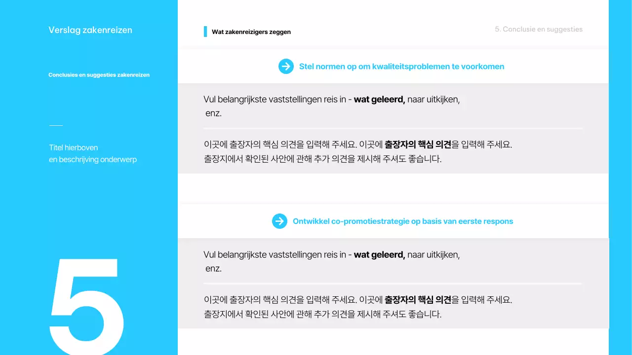 Lichtblauwe minimalistische zakenreis beschrijving