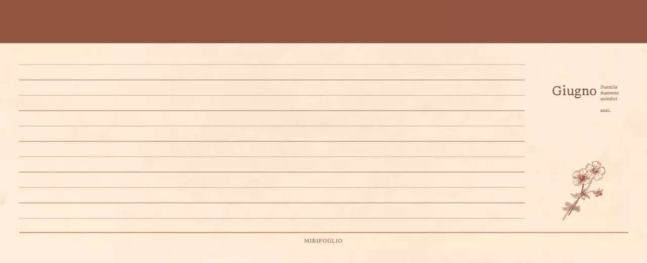 Un calendario sentimentale per fioristi in carta di lana marrone chiaro e marrone.