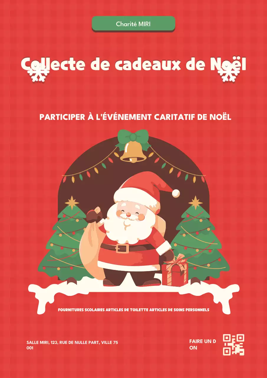 Drive de cadeaux de Noël rétro rouge