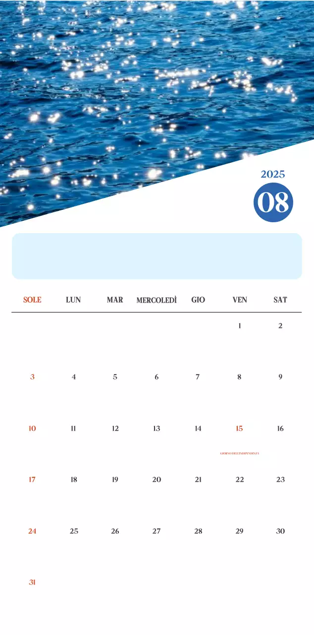 Calendario ospedaliero moderno blu