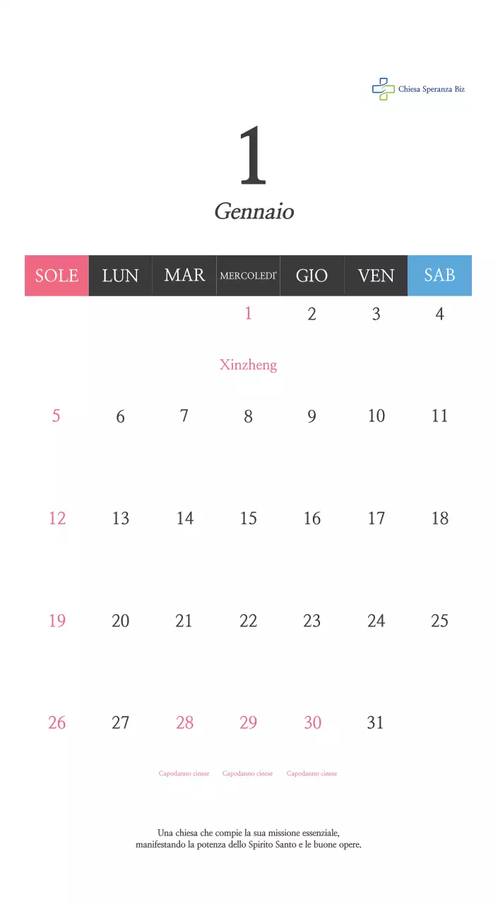 Promozione della chiesa biblica in calligrafia semplice