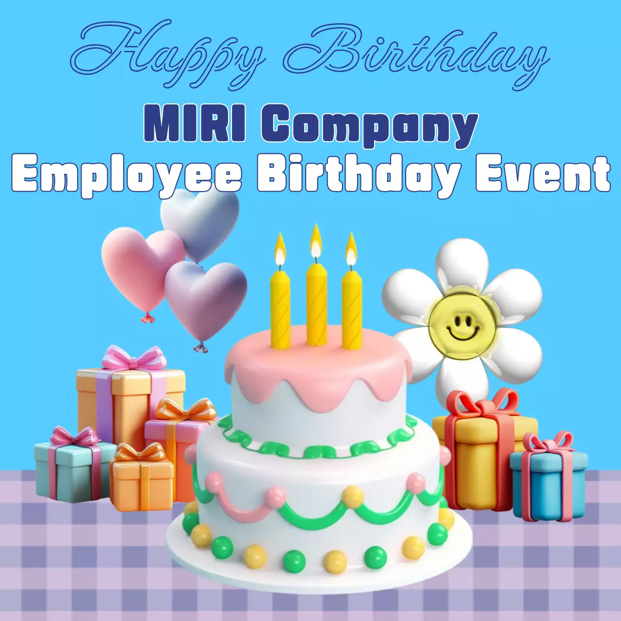 Blue Trendy Birthday Event Invitation Instagram Carousel