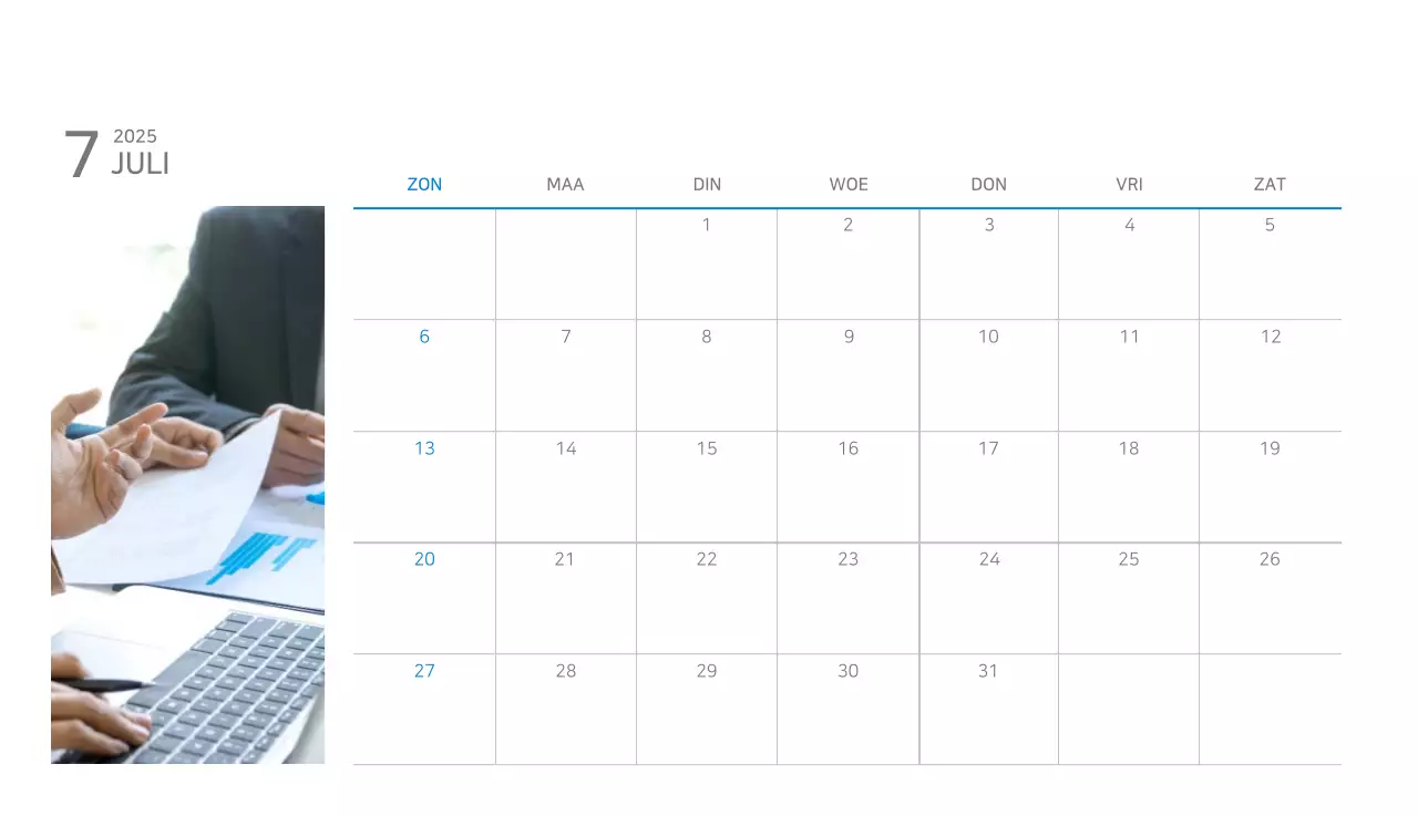 Blauwe Kalender Modern