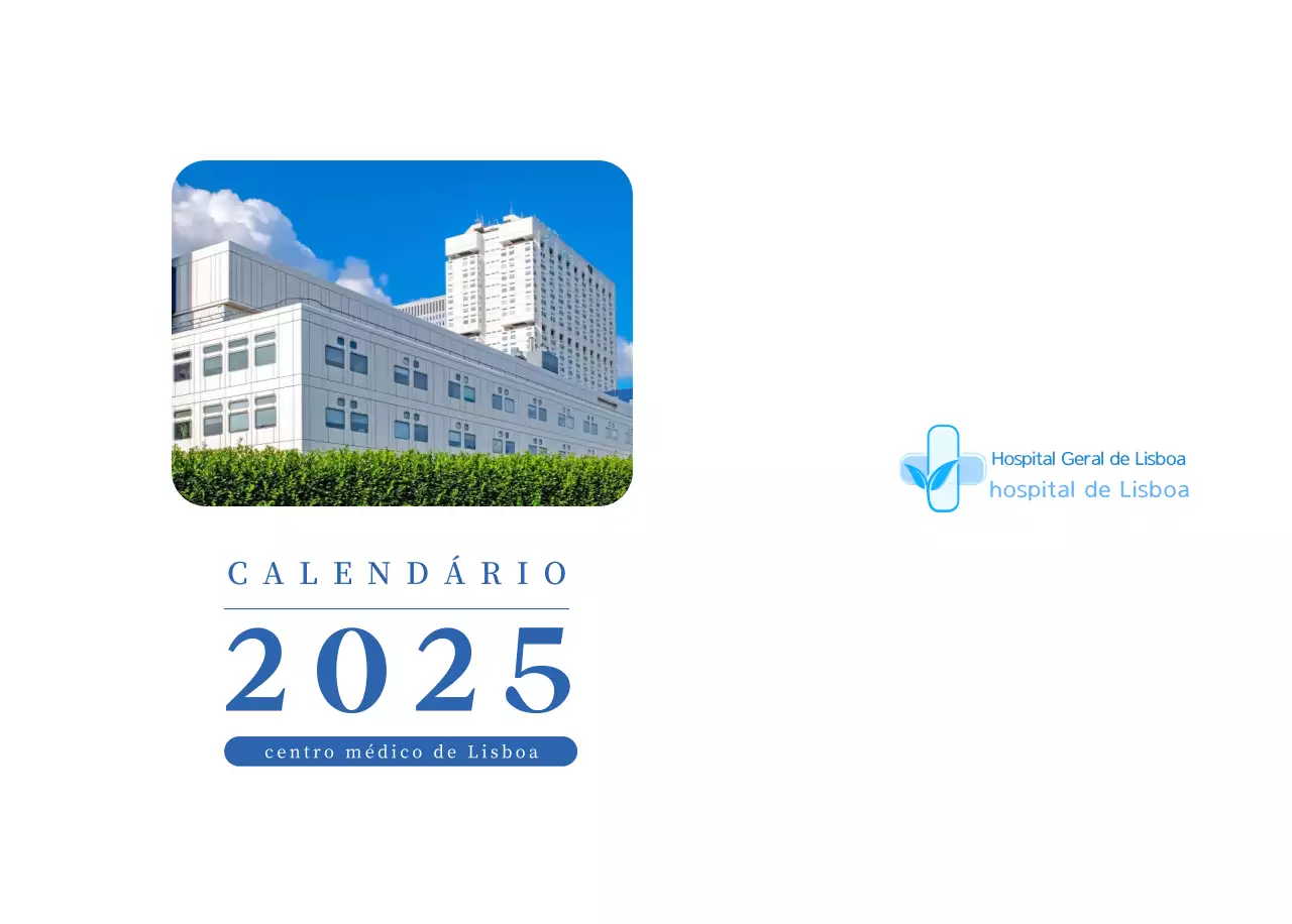 Calendário hospitalar moderno azul