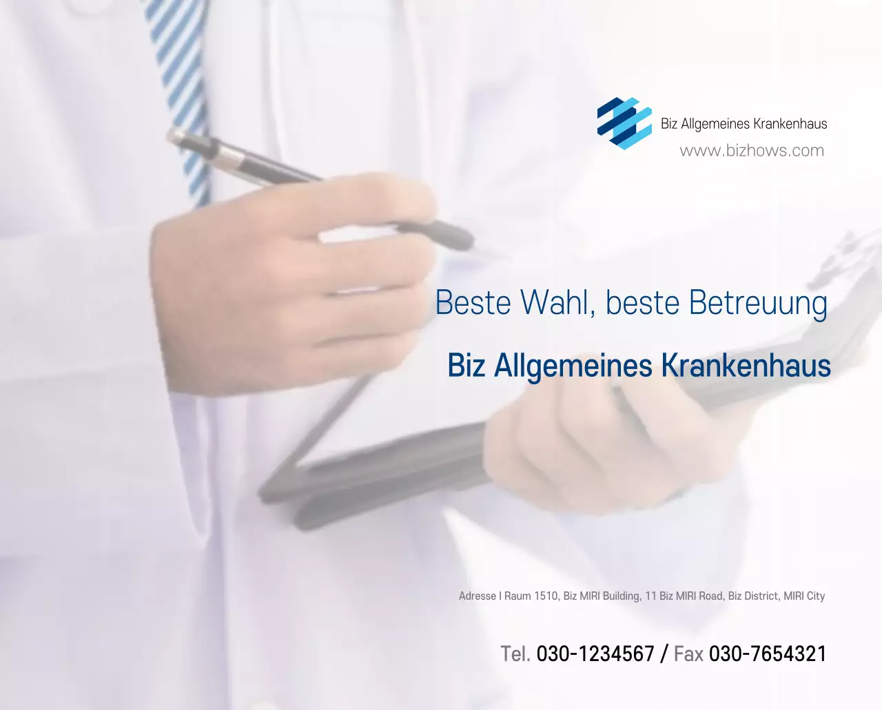 Marineblauer einfacher Krankenhaus-Werbekalender