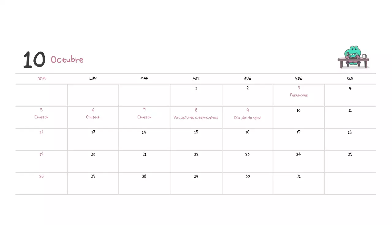 Un calendario con un bonito concepto de ilustración de Ago