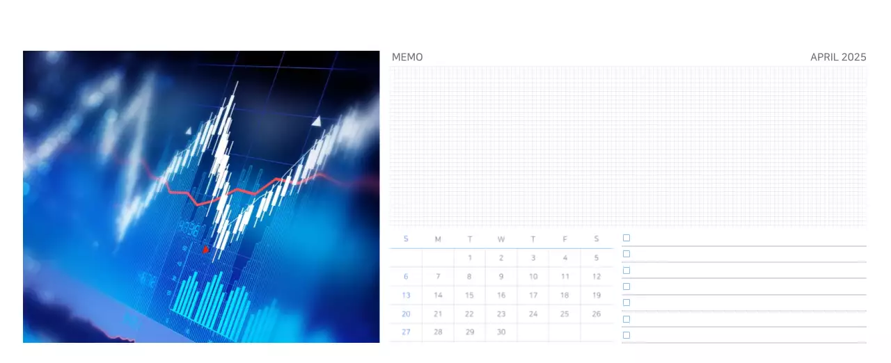 Blauer moderner Kalender Corporate Promotions