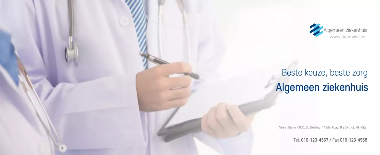 Navy Witte Eenvoudige Ziekenhuis Promotiekalender