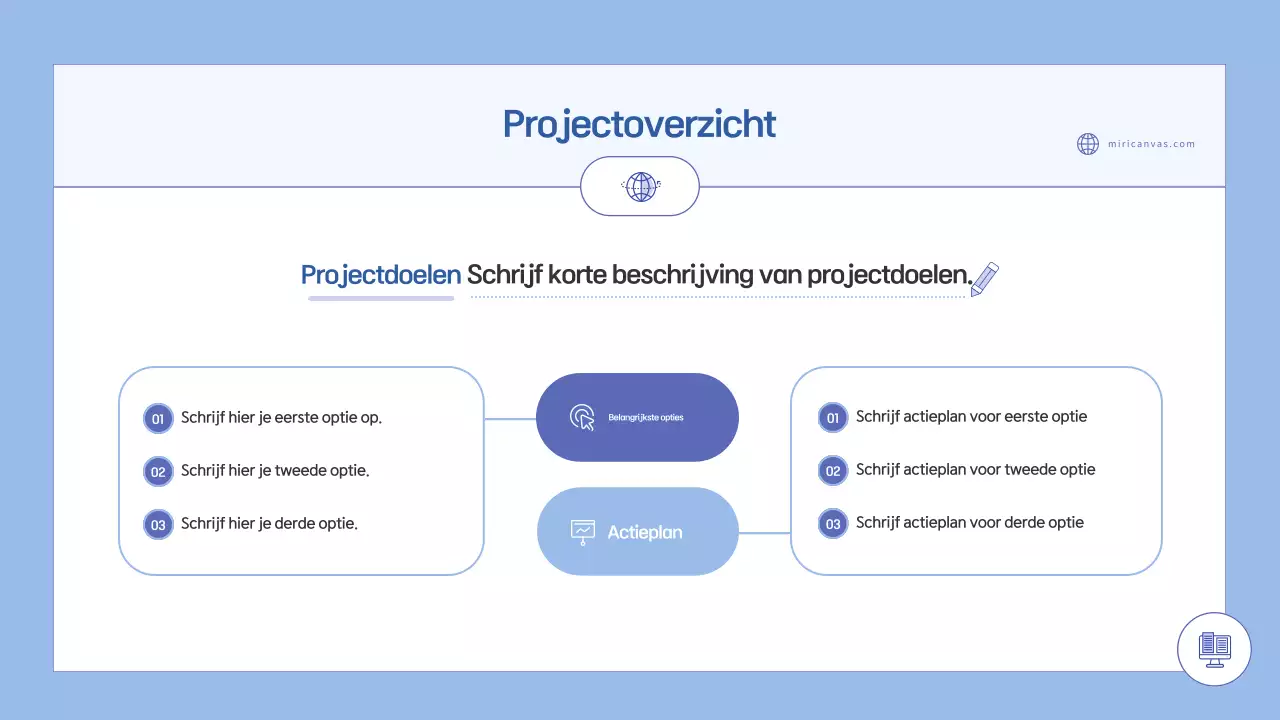 Lichtblauwe eenvoudige voorstelplanning