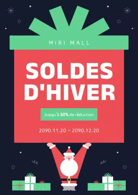 Promouvoir des soldes d'hiver kitsch en rouge et vert