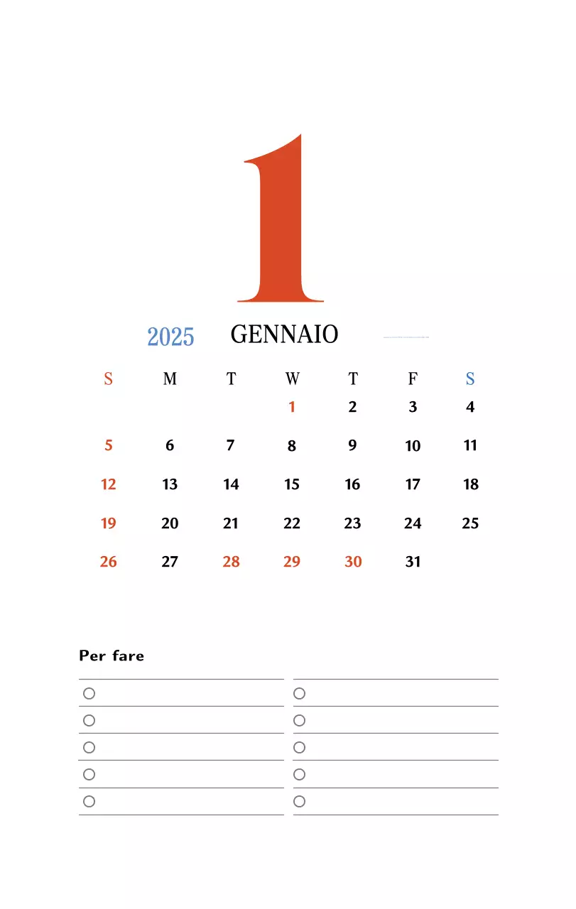 Calendario della memoria di concezione retrò in rosso