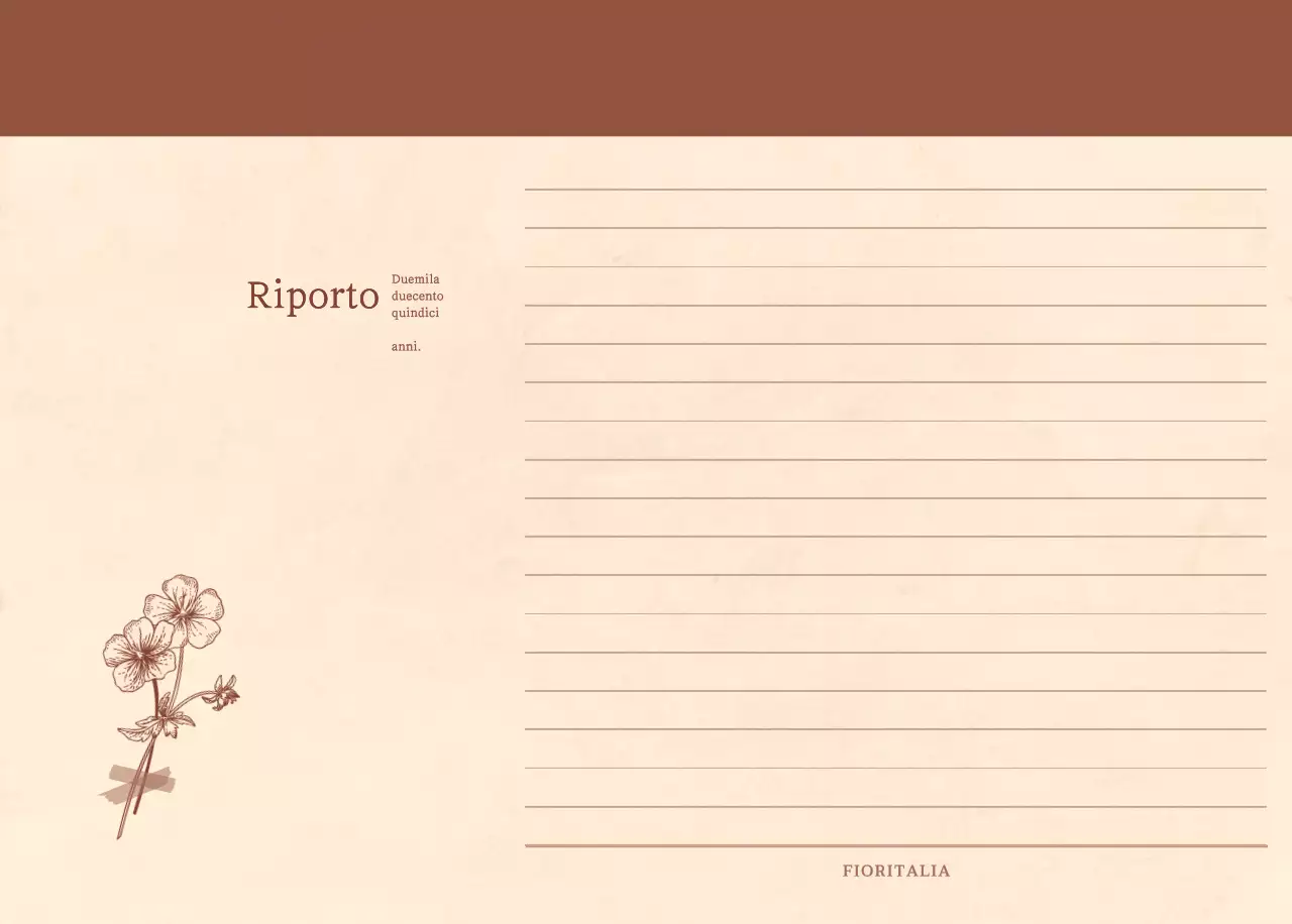 Un calendario sentimentale per fioristi in carta di lana marrone chiaro e marrone.