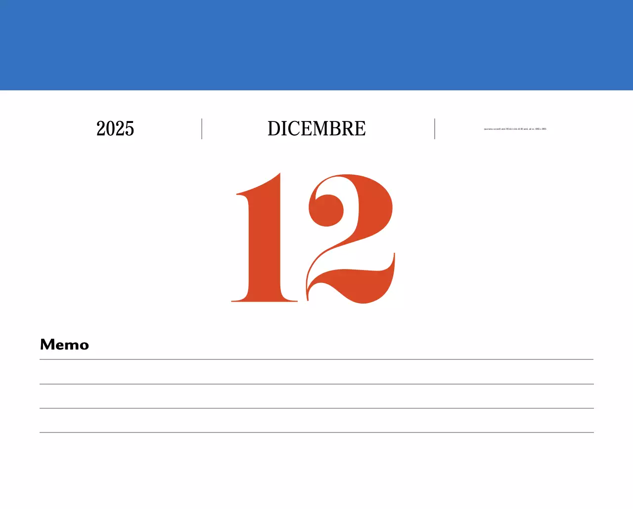 Calendario della memoria di concezione retrò in rosso