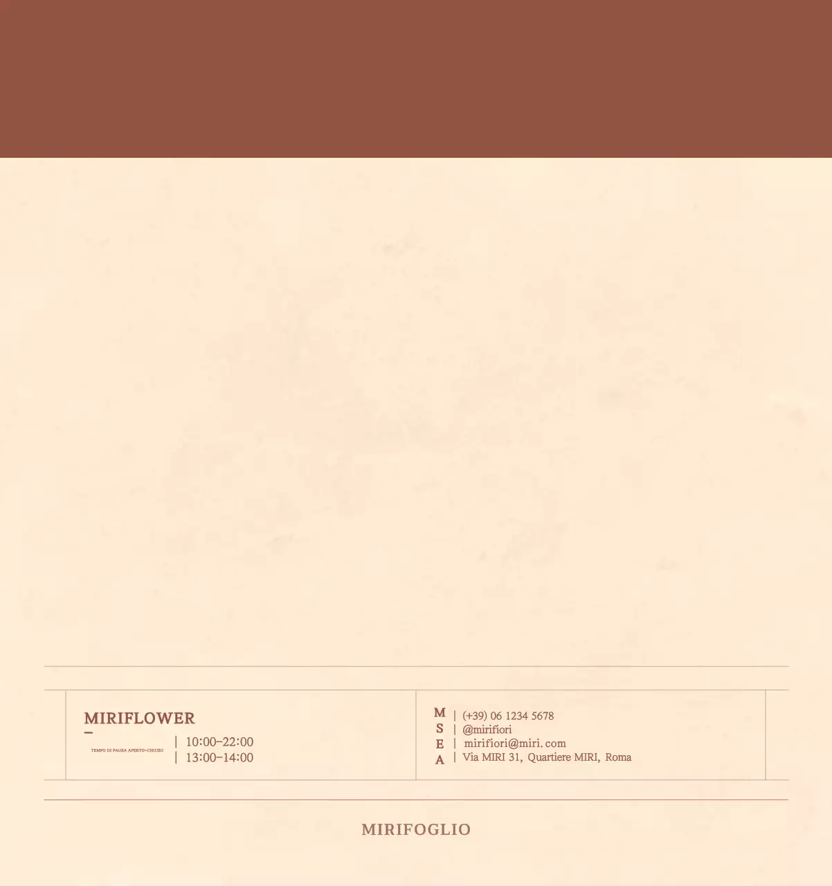 Un calendario sentimentale per fioristi in carta di lana marrone chiaro e marrone.