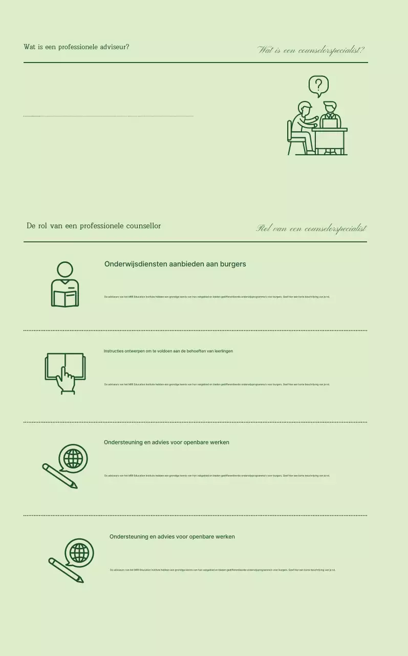 Groen eenvoudig educatief materiaal promoten