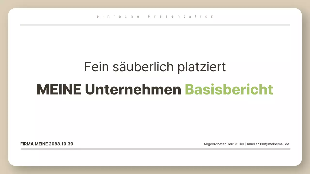 Beige clean report Beschreibung