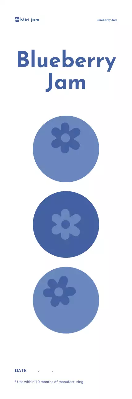 Label makanan minimalis berwarna biru