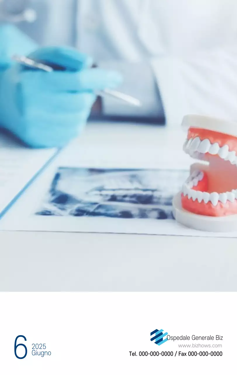 Calendario promozionale dell'ospedale semplice, bianco e blu