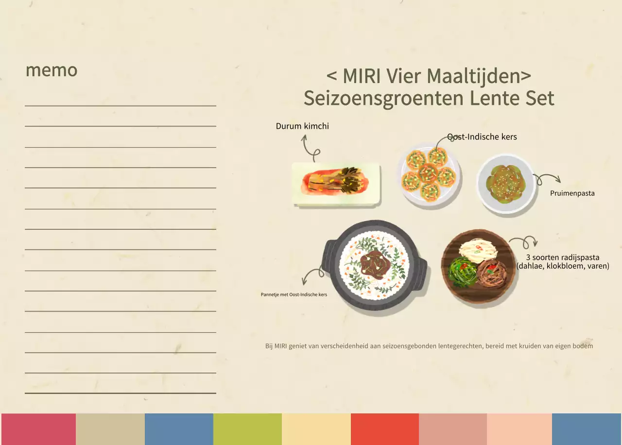 Beige Traditionele Eetkalender