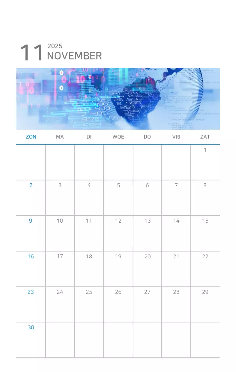 Blauwe moderne kalender bedrijfspromoties