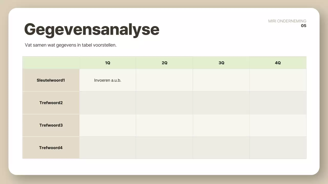 Beige schoon rapport beschrijving