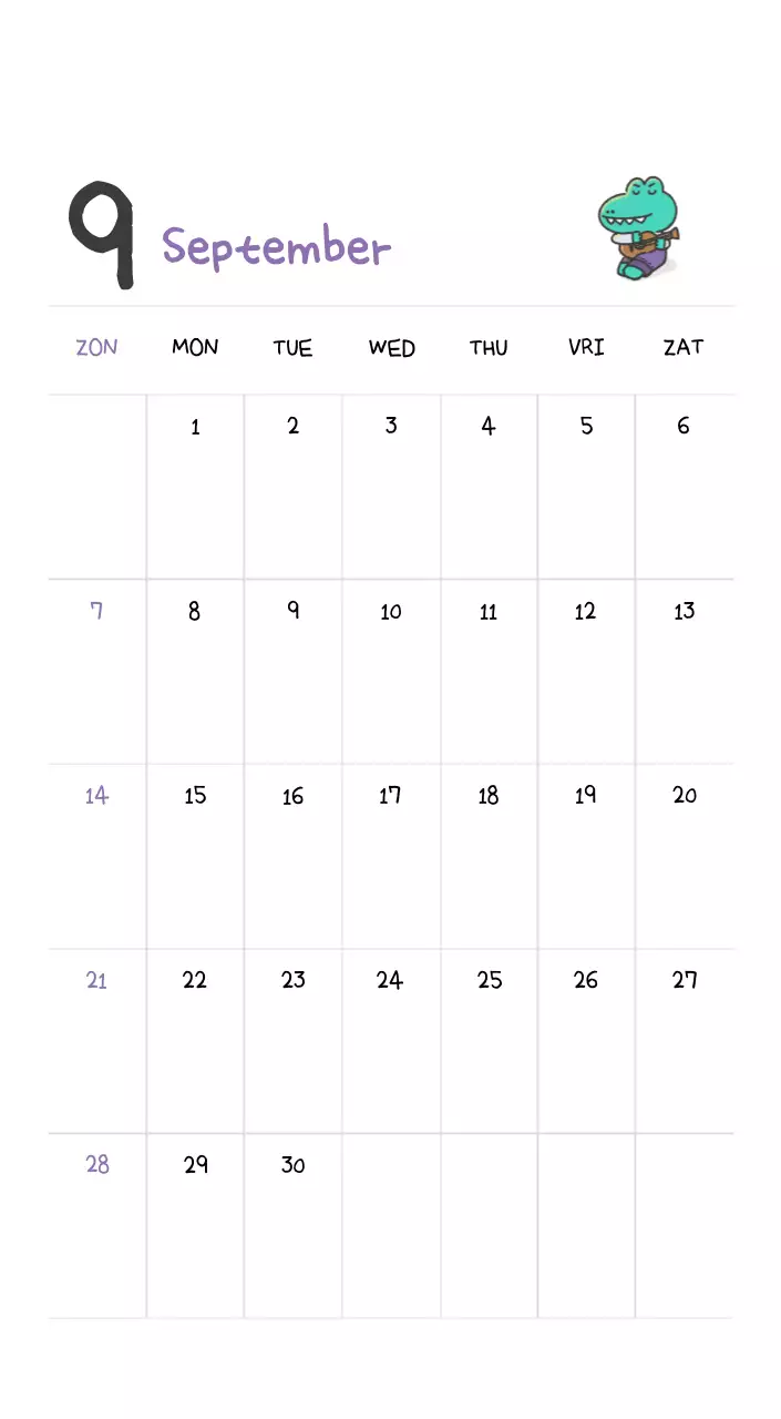 Een kalender met een schattig Ago-illustratieconcept