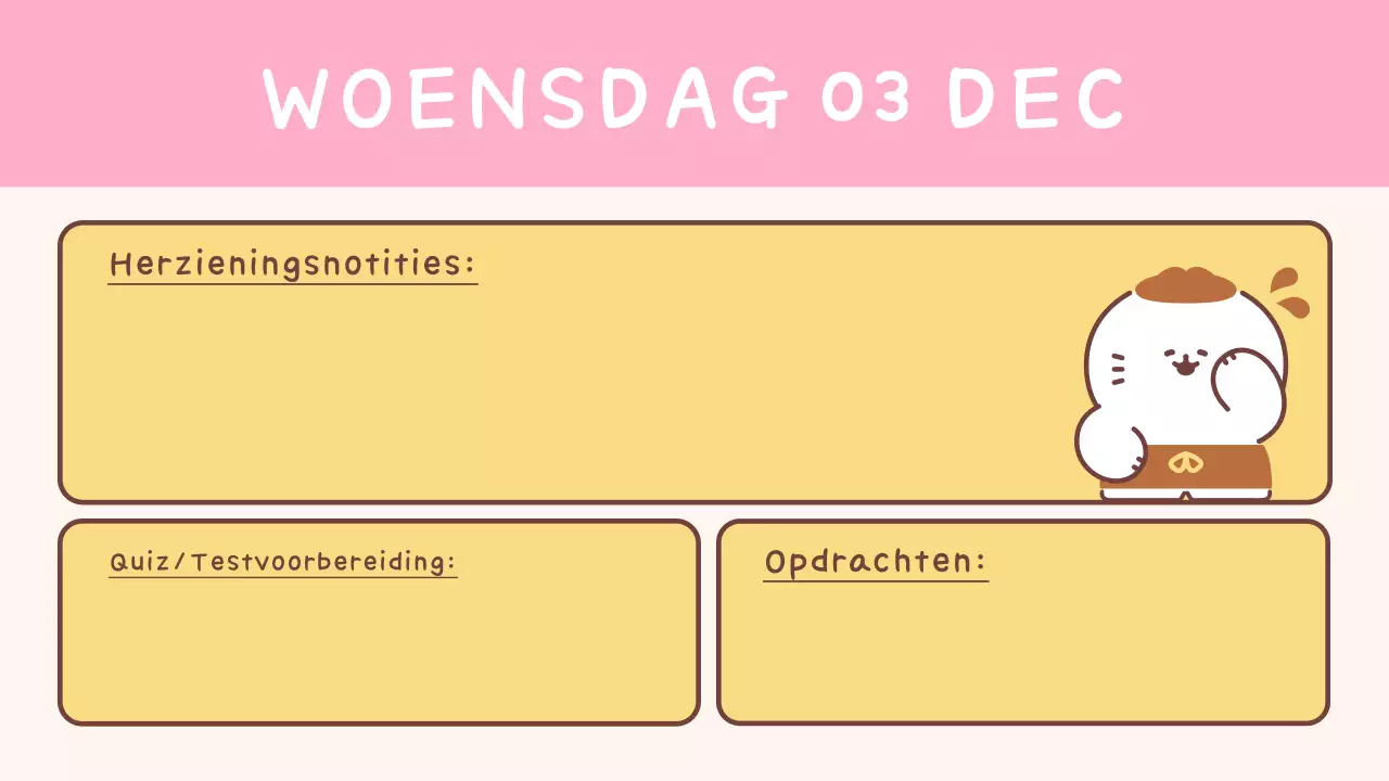 Eenvoudige gele klassenagenda voor school