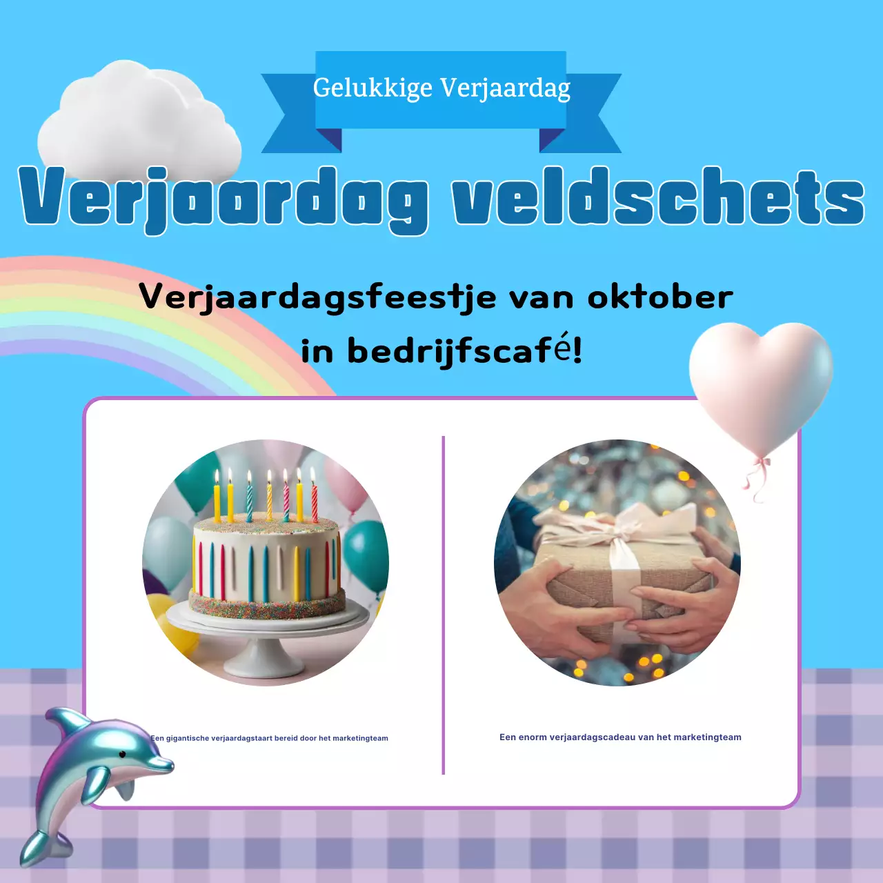 Een lichtblauw verjaardagsfeest