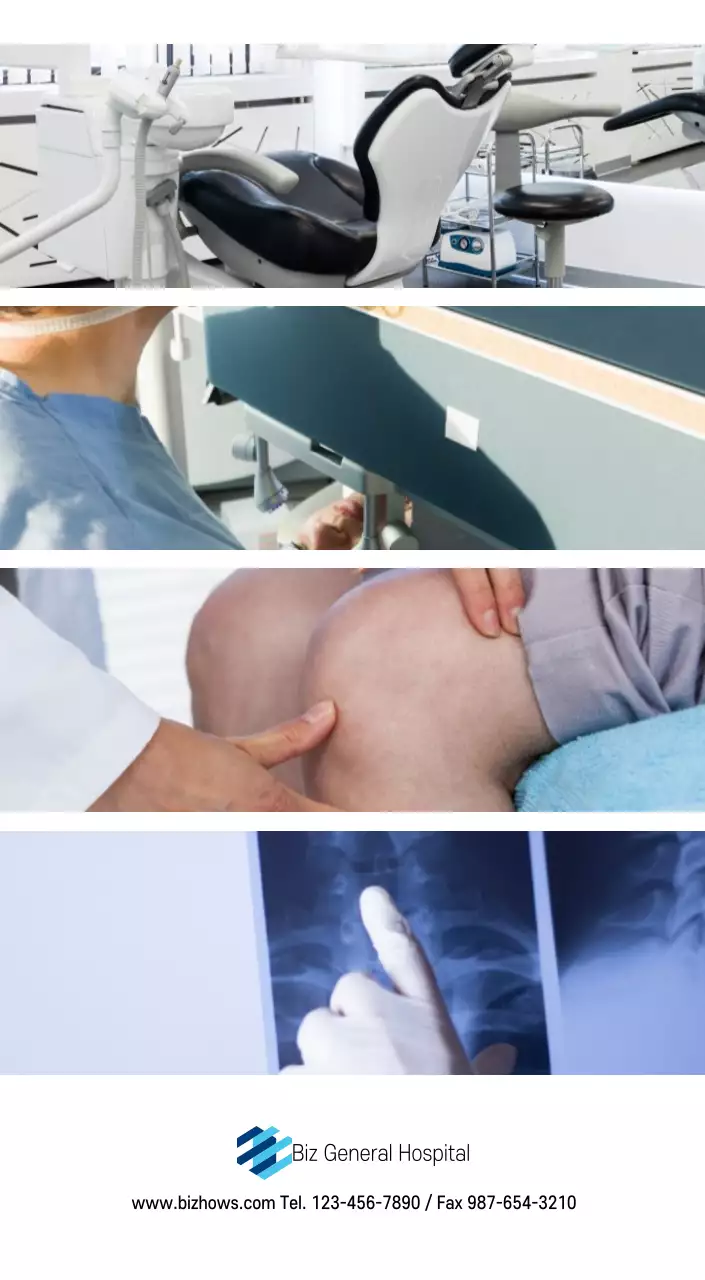 Navy White Simple Hospital Promotional Calendar