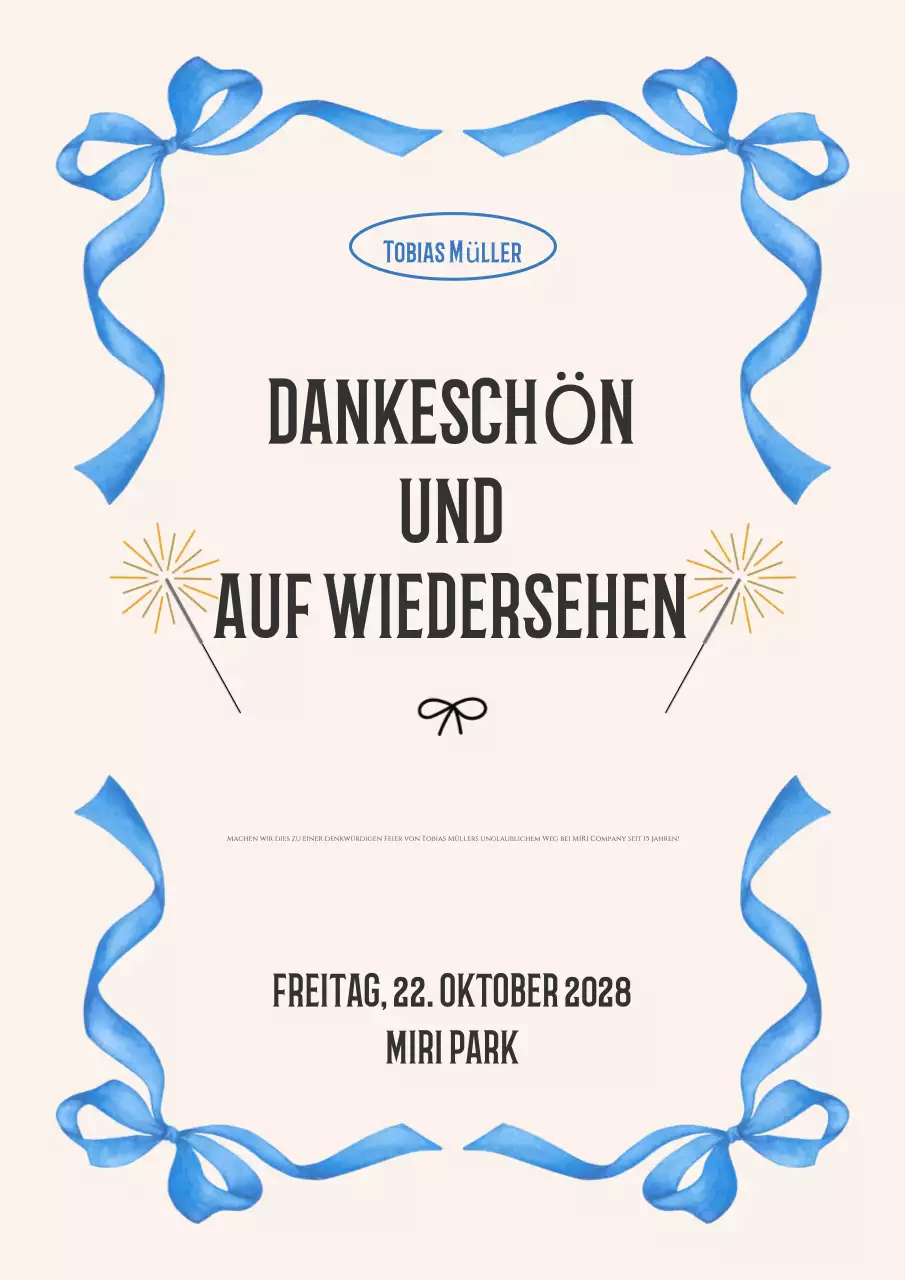 blau elegante abschiedsfeier informationen