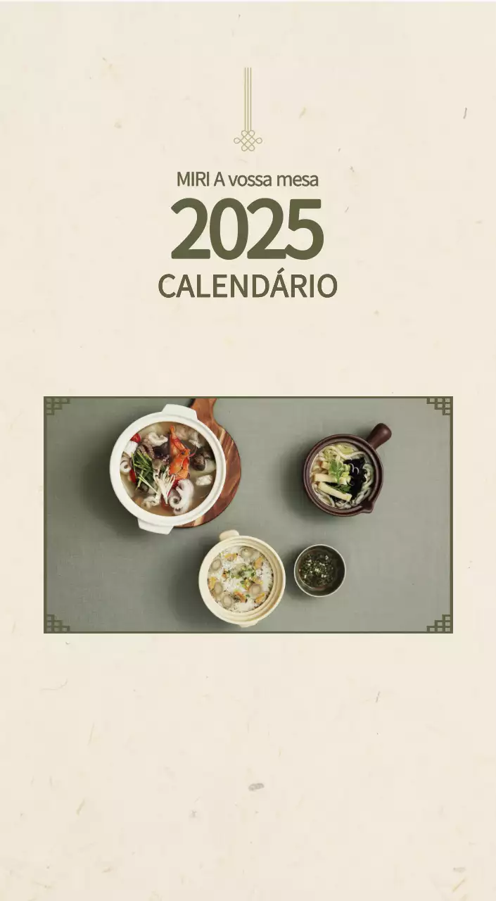 Calendário da alimentação tradicional bege
