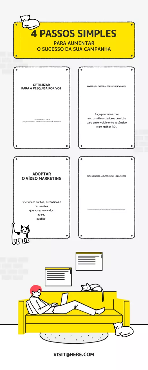 informações sobre a estratégia de marketing moderna amarela