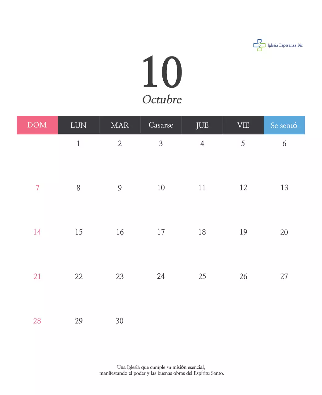 Caligrafía sencilla Promoción de la Iglesia Bíblica