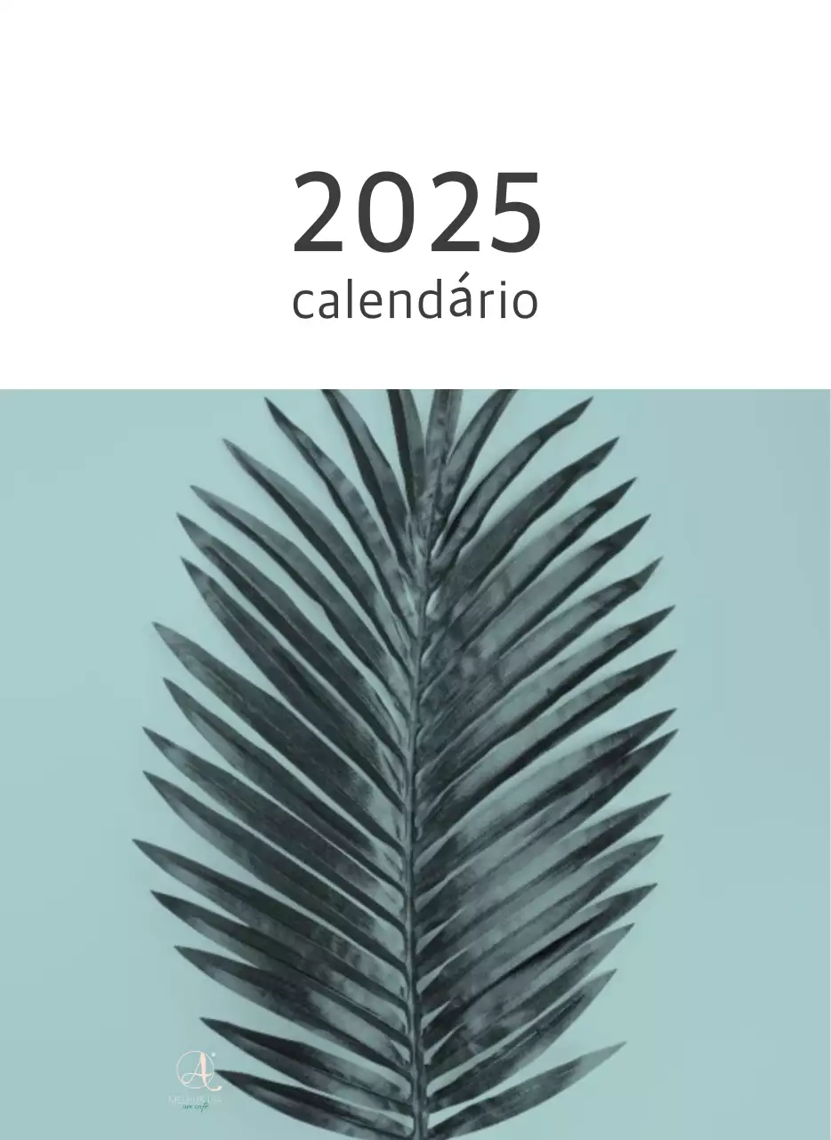 Calendário botânico da natureza branco e limpo
