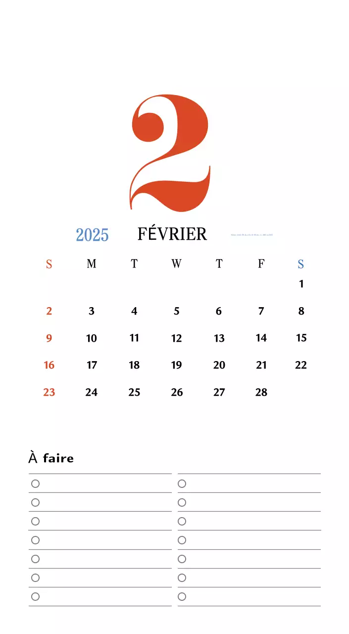 Calendrier de mémoire rétro en rouge