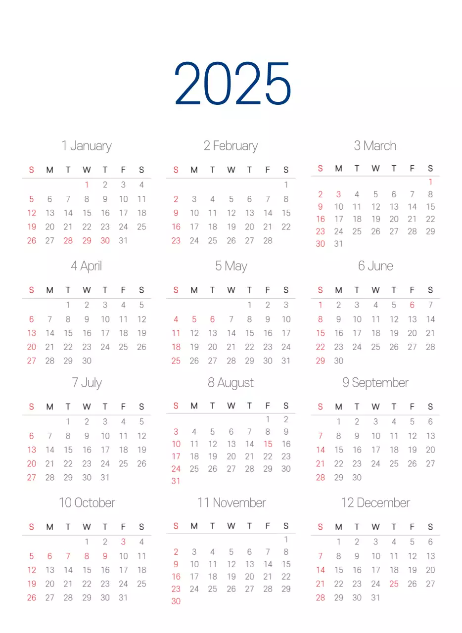 네이비 화이트 심플한 병원 홍보 달력