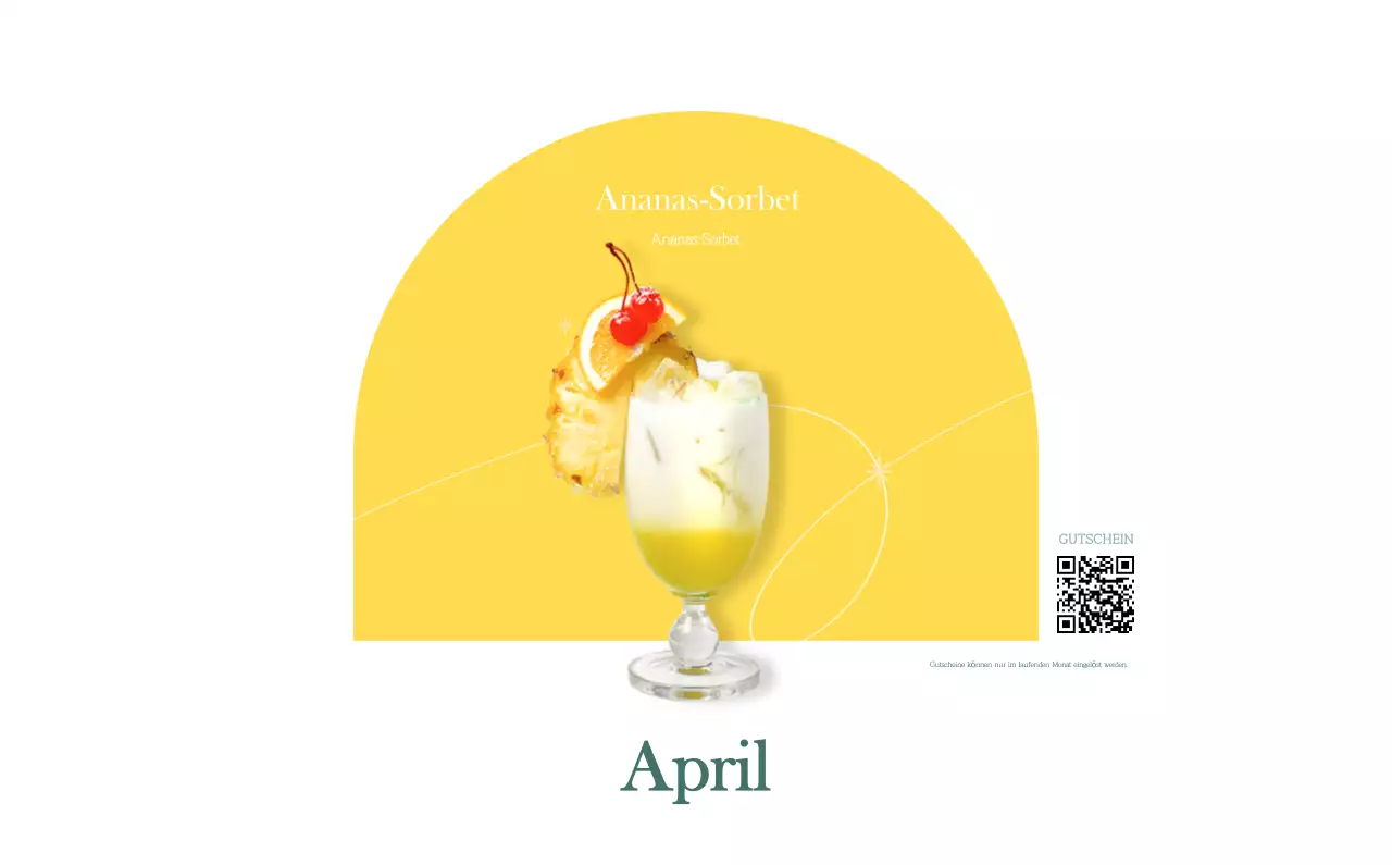 Ein moderner Café-Kalender mit Empfehlungen für das Getränk des Monats