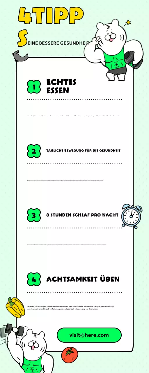 Leitfaden für grüne Animation und gesunden Lebensstil