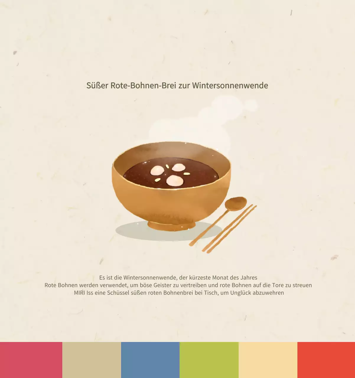 Beige Traditioneller Speisekalender